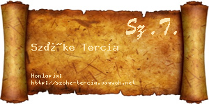 Szőke Tercia névjegykártya
